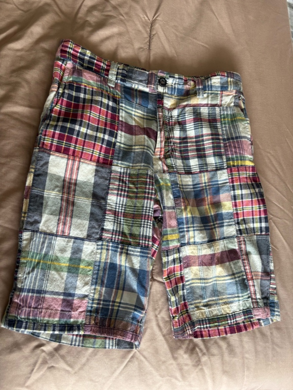 Polo Ralph Lauren Patchwork Madras Plaid Boys Shorts- size 12